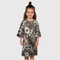Платье клеш для девочки Коричневый тай-дай, цвет: 3D-принт — фото 2