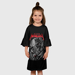 Платье клеш для девочки Metallica - смерть, цвет: 3D-принт — фото 2