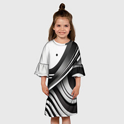 Платье клеш для девочки Разводы, цвет: 3D-принт — фото 2