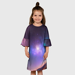 Платье клеш для девочки Вселенная-арт, цвет: 3D-принт — фото 2