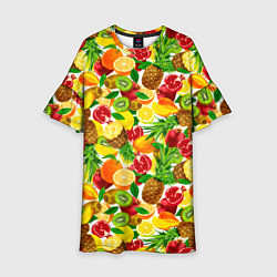 Платье клеш для девочки Fruit abundance, цвет: 3D-принт