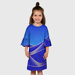 Платье клеш для девочки Волновая растровая композиция, цвет: 3D-принт — фото 2