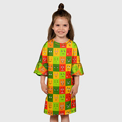 Платье клеш для девочки Emotional little men, цвет: 3D-принт — фото 2