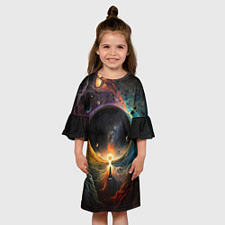 Платье клеш для девочки Твоя вселенная, цвет: 3D-принт — фото 2