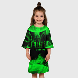 Платье клеш для девочки Stalker clear sky radiation art, цвет: 3D-принт — фото 2