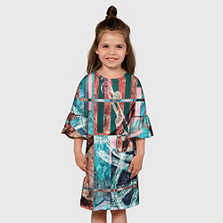 Платье клеш для девочки Абстрактная геометрия Флорин, цвет: 3D-принт — фото 2