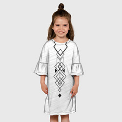 Платье клеш для девочки Тату геометрия, цвет: 3D-принт — фото 2