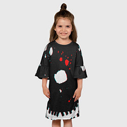 Платье клеш для девочки Темный Скелет, цвет: 3D-принт — фото 2