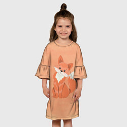 Платье клеш для девочки Милая лиса, цвет: 3D-принт — фото 2