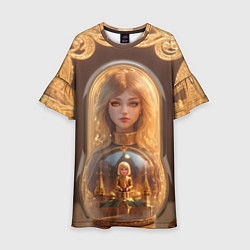 Платье клеш для девочки Матрёшка девочка, цвет: 3D-принт