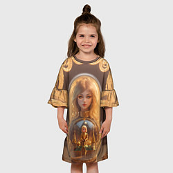 Платье клеш для девочки Матрёшка девочка, цвет: 3D-принт — фото 2