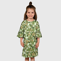 Платье клеш для девочки Камуфляж из черепов, цвет: 3D-принт — фото 2
