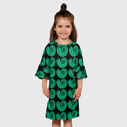 Платье клеш для девочки Фрактальный узор цветной, цвет: 3D-принт — фото 2