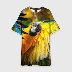 Платье клеш для девочки Взлёт попугая, цвет: 3D-принт