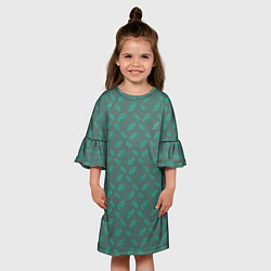 Платье клеш для девочки Бирюзовое настроение, цвет: 3D-принт — фото 2