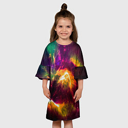 Платье клеш для девочки Небула в космосе разноцветная - нейронная сеть, цвет: 3D-принт — фото 2