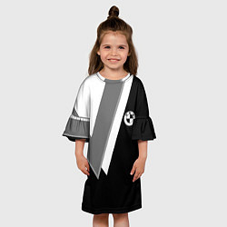 Платье клеш для девочки Бмв - классический черный, цвет: 3D-принт — фото 2