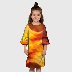 Платье клеш для девочки Огонь: арт нейросети, цвет: 3D-принт — фото 2