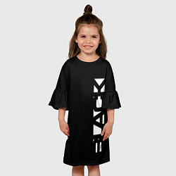 Платье клеш для девочки Black minimalistik, цвет: 3D-принт — фото 2