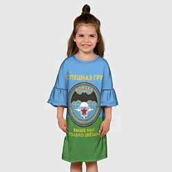 Платье клеш для девочки Спецназ ГРУ - десантник, цвет: 3D-принт — фото 2
