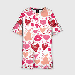 Платье клеш для девочки Клубничная любовь, цвет: 3D-принт