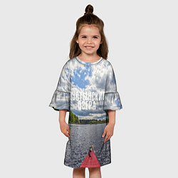 Платье клеш для девочки Сплав на байдарке, цвет: 3D-принт — фото 2