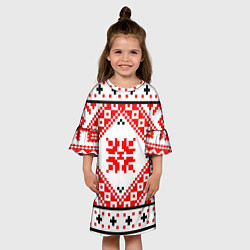 Платье клеш для девочки Удмуртский стиль, цвет: 3D-принт — фото 2