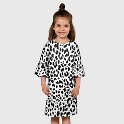Платье клеш для девочки Черные леопардовые пятна, цвет: 3D-принт — фото 2