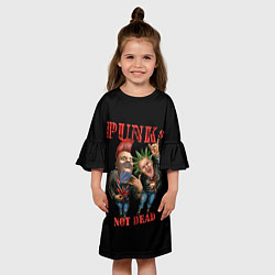 Платье клеш для девочки Punks Not Dead - панки хой, цвет: 3D-принт — фото 2