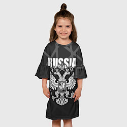 Платье клеш для девочки Russia - герб РФ, цвет: 3D-принт — фото 2