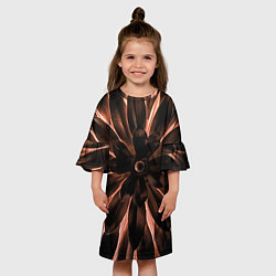 Платье клеш для девочки Тёмный цветочный паттерн, цвет: 3D-принт — фото 2