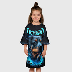 Платье клеш для девочки Rottweiler and lightnings, цвет: 3D-принт — фото 2