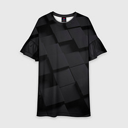 Платье клеш для девочки Чёрные геометрические блоки, цвет: 3D-принт