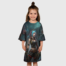 Платье клеш для девочки Jinx fantasy art Arcane League of Legends, цвет: 3D-принт — фото 2