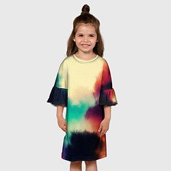 Платье клеш для девочки Пелена облаков, цвет: 3D-принт — фото 2
