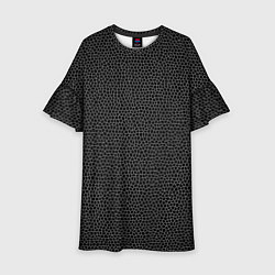 Платье клеш для девочки Мозаика мелкая черный, цвет: 3D-принт