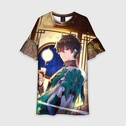 Платье клеш для девочки Хонкай Стар Рейл: Дэн Хенг, цвет: 3D-принт