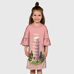 Платье клеш для девочки Pisa Isometric, цвет: 3D-принт — фото 2
