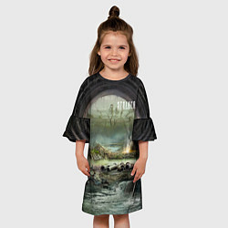 Платье клеш для девочки Stalker выход из коллектор, цвет: 3D-принт — фото 2