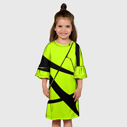 Платье клеш для девочки Звезда - лаймовый и черный - Хуф и Ся - дополнение, цвет: 3D-принт — фото 2