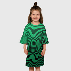Платье клеш для девочки Абстрактный узор волн, цвет: 3D-принт — фото 2