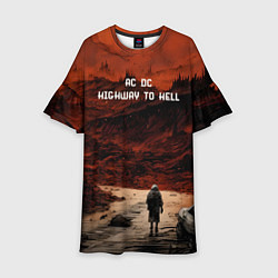 Платье клеш для девочки AC DC Highway to hell, цвет: 3D-принт