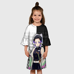Платье клеш для девочки Шинобу кочо - иероглифы, цвет: 3D-принт — фото 2