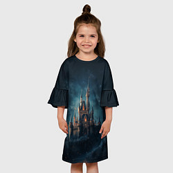 Платье клеш для девочки Сказочный замок: арт нейросети, цвет: 3D-принт — фото 2