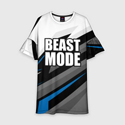 Платье клеш для девочки Beast mode - blue sport, цвет: 3D-принт