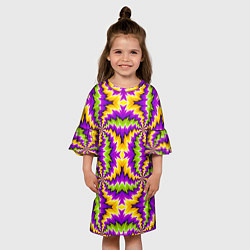 Платье клеш для девочки Красочная иллюзия вращения, цвет: 3D-принт — фото 2