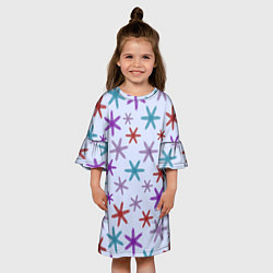 Платье клеш для девочки Веточки орнамент, цвет: 3D-принт — фото 2