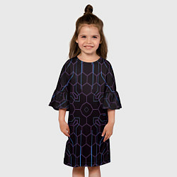 Платье клеш для девочки Электролинии, цвет: 3D-принт — фото 2