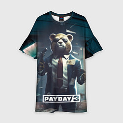 Платье клеш для девочки Payday 3 bear, цвет: 3D-принт