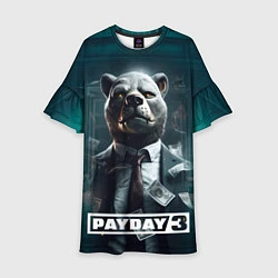 Платье клеш для девочки Payday 3 bear, цвет: 3D-принт